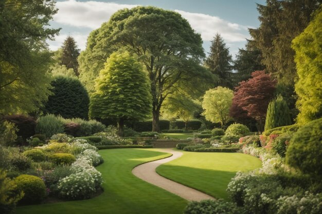 Photo flowers in an outdoor garden setting