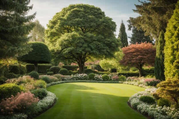 Photo flowers in an outdoor garden setting