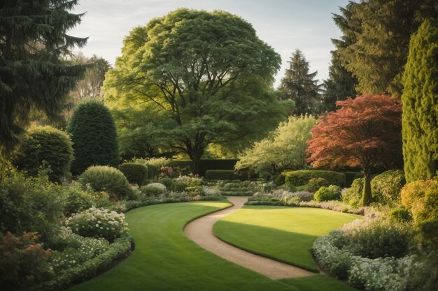 Photo flowers in an outdoor garden setting