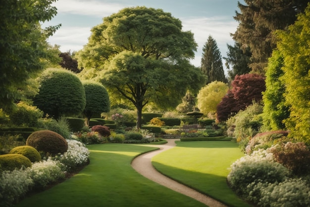 Photo flowers in an outdoor garden setting