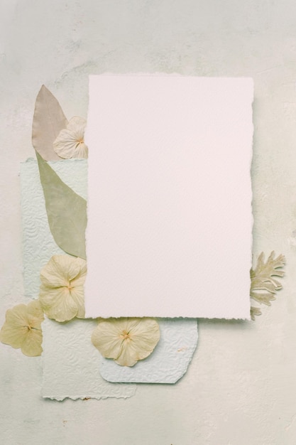 flowers and paper for lettr card mockup