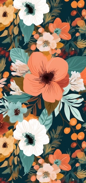 flowers pattern abstract background colorful