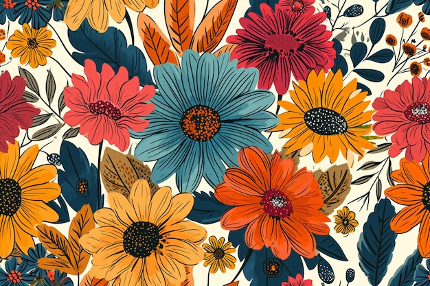 Flowers pattern background