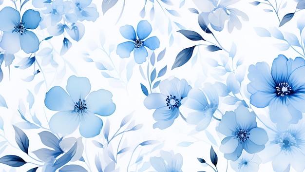 Flowers pattern watercolor style background