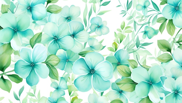 Flowers pattern watercolor style background