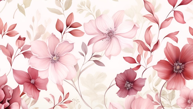 Premium AI Image | Flowers pattern watercolor style background