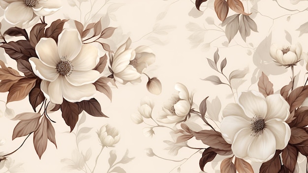 Flowers pattern watercolor style background