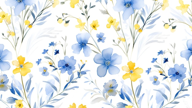 Flowers pattern watercolor style background