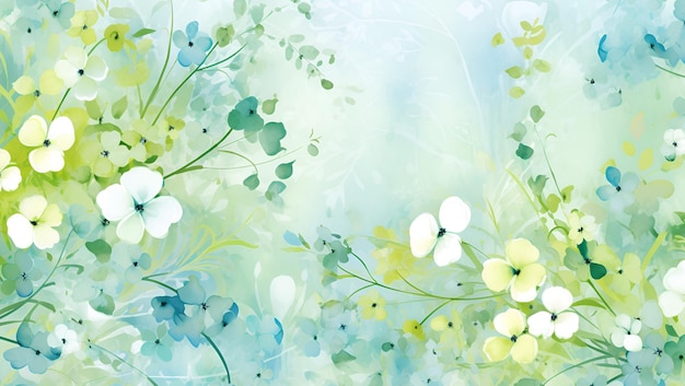 Flowers pattern watercolor style background