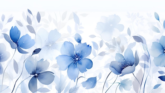 Flowers pattern watercolor style background