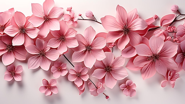 flowers petals on white background