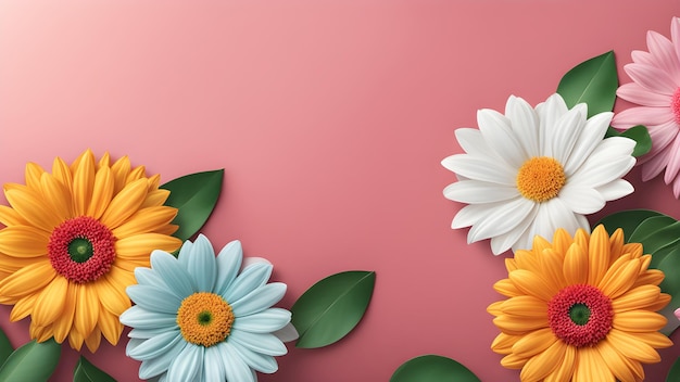 flowers on a pink background with a pink background