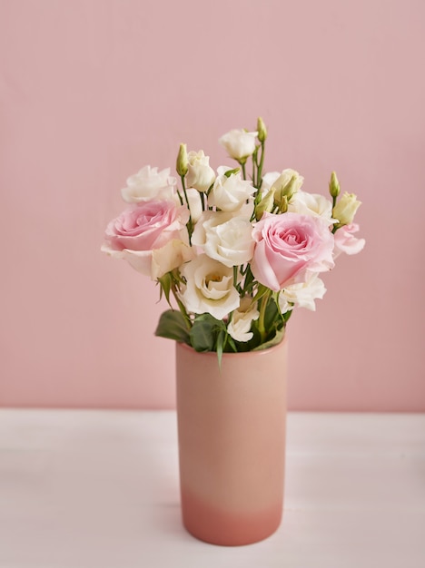 Flowers on pink background