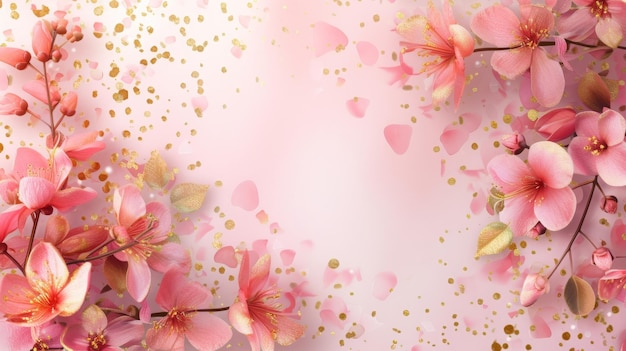 flowers on pink background