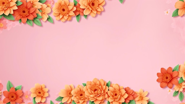 flowers on a pink background