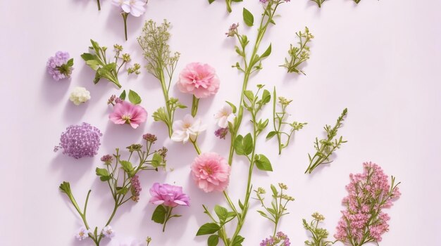 flowers on pink background