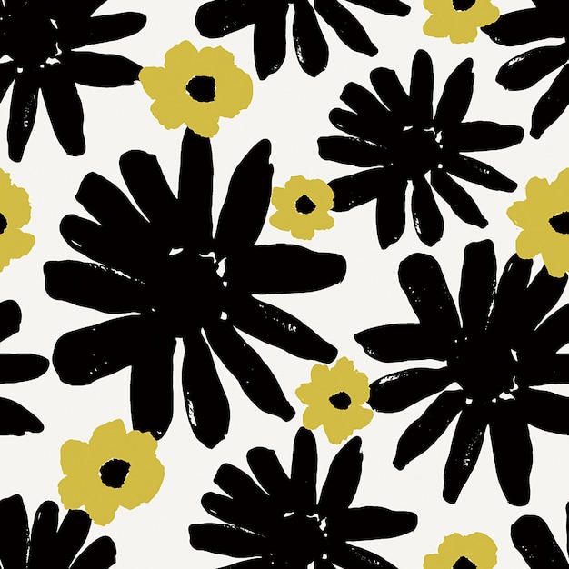 Flowers and plants flowers and birds seamless print pattern vector