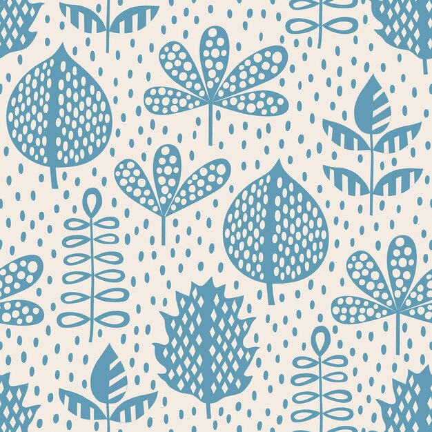 Flowers and plants seamless print pattern vector