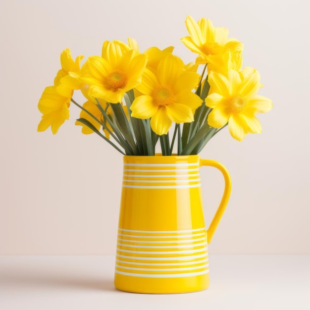 Flowers in pot on white background