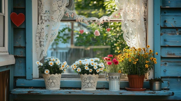 鉢の中の花 街の花