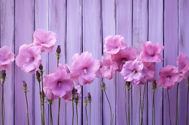 Flowers on a purple fence with a purple background