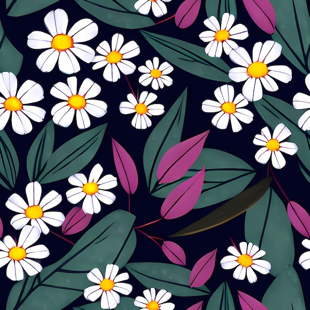 꽃 꽃무늬 벽지용 인쇄 표면 타일 전체에 매끄러운 반복 패턴 섬유 디자인용 Generative AI 담요 쿠션 커튼 의류