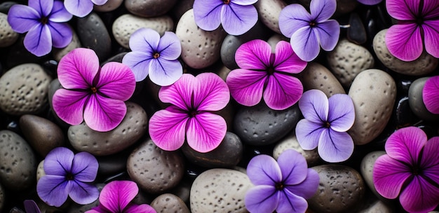 Flowers on rocks