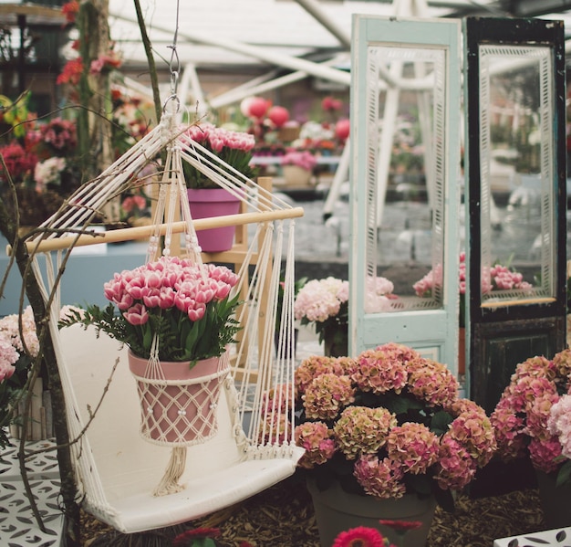 Photo flowers for sale in market