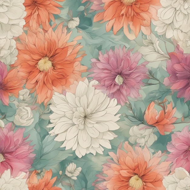 A flowers seamless patten digital art background