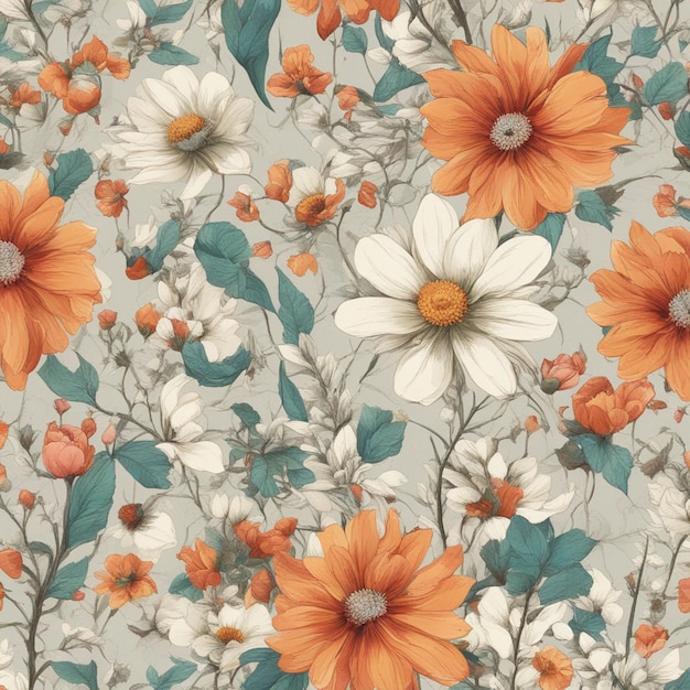 A flowers seamless patten digital art background