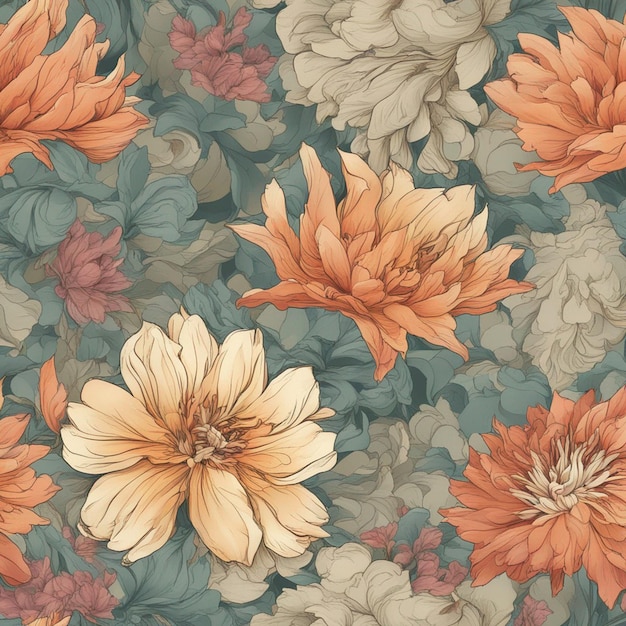 A flowers seamless patten digital art background