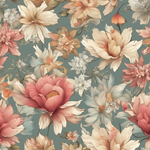 A flowers seamless patten digital art background