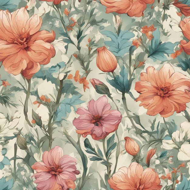 A flowers seamless patten digital art background