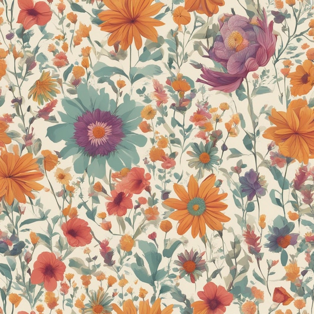 A flowers seamless patten digital art background