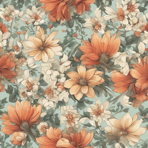 A flowers seamless patten digital art background