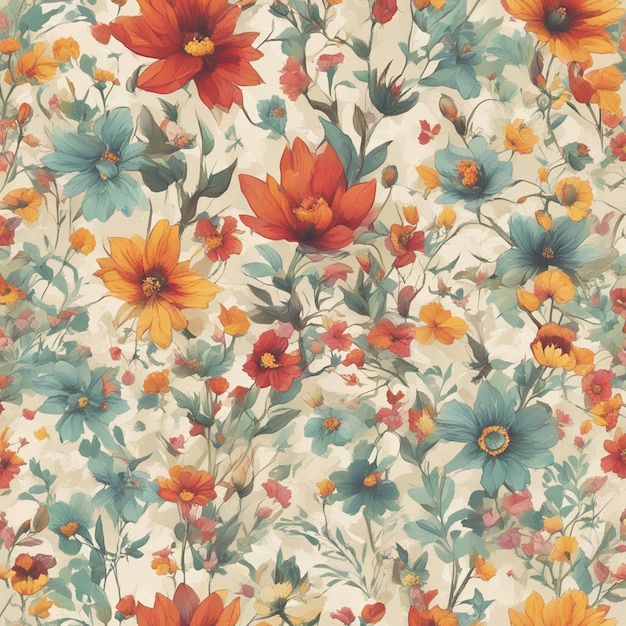 A flowers seamless patten digital art background