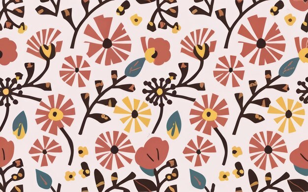 Photo flowers seamless pattern