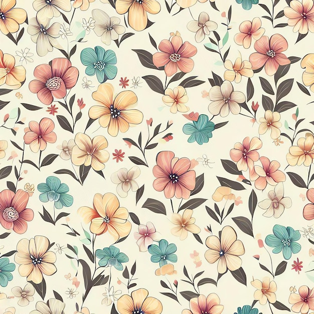 flowers seamless patterns Can be used for invitations greeting wedding card