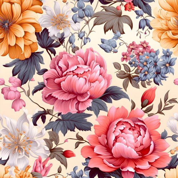 flowers seamless patterns