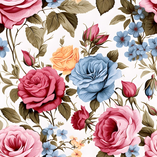 flowers seamless patterns