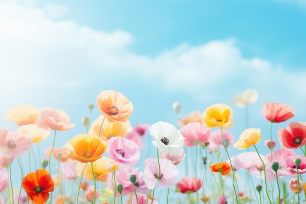 flowers in the sky with clouds