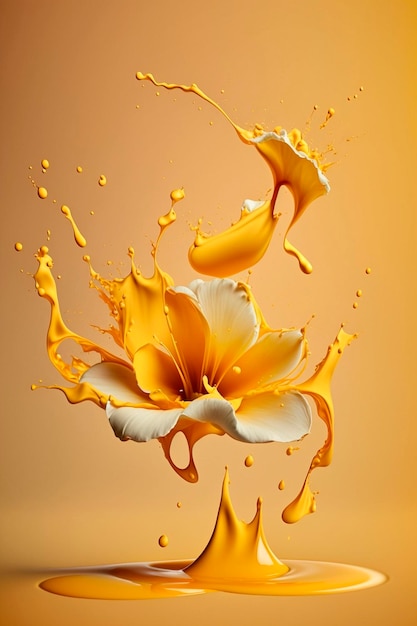 Flowers splash beautiful postcard or place for a subject Generative AI