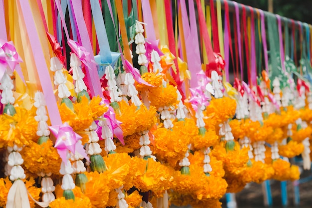 Photo flowers steering for buddhist worship.