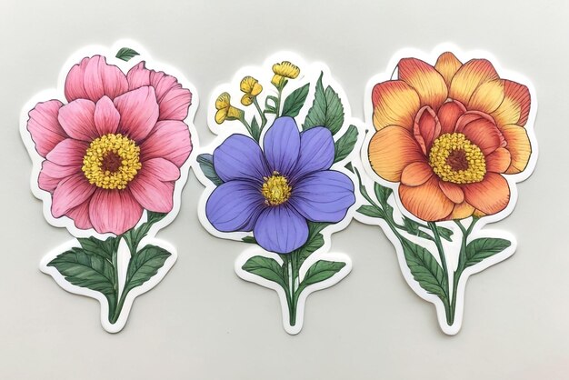 flowers sticker set