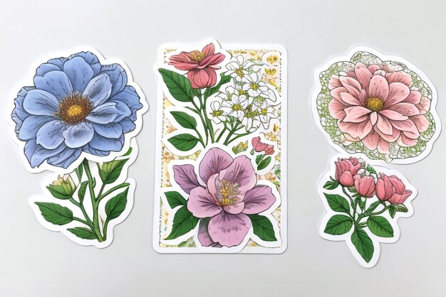 Flowers sticker set