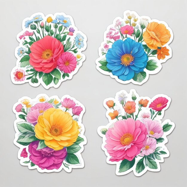 Photo flowers stickers