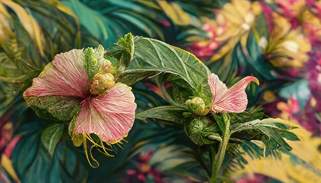 水彩画のスタイルの花豪華な花の要素の植物の背景や壁紙