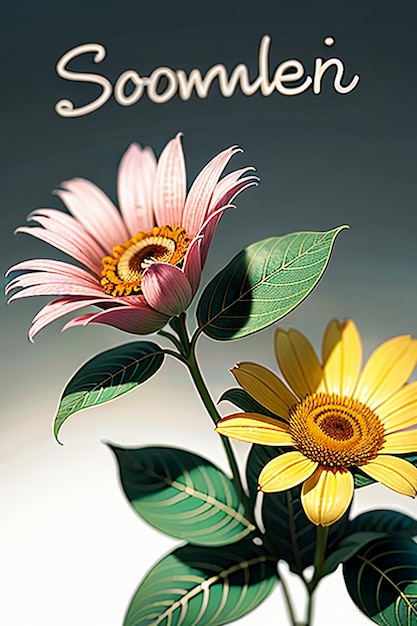 꽃 텍스트 광고 포스터 선전 표지 디자인 배너 벽지 배경 그림