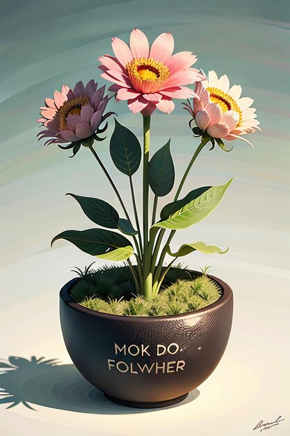 Flowers text advertising poster propaganda cover design banner wallpaper background illustration