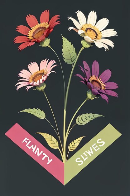 Flowers Text Advertising Poster Propaganda Cover Design Banner Wallpaper Background Illustration